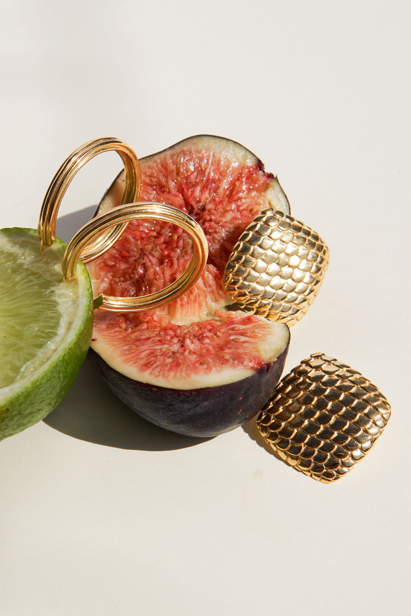 Scales Stud Gold Plated