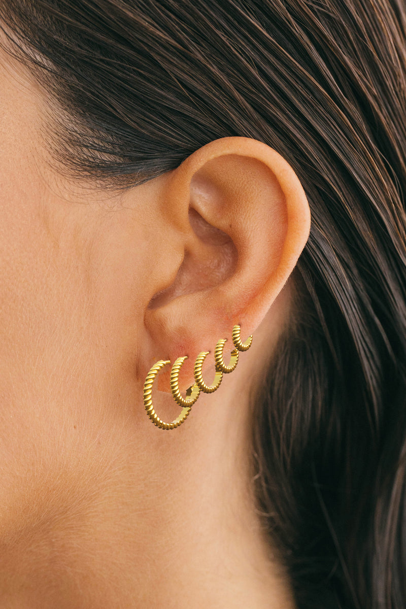 Bold Twisted Hoop Gold Plated (11mm)