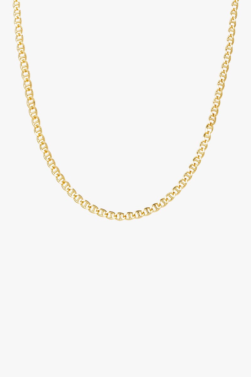 Short Mariner Chain Necklace Gold Plated (40cm)