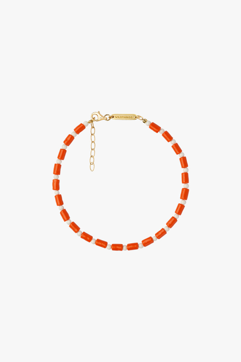 Coral color anklet gold plated
