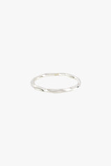 Hammered stacking ring silver