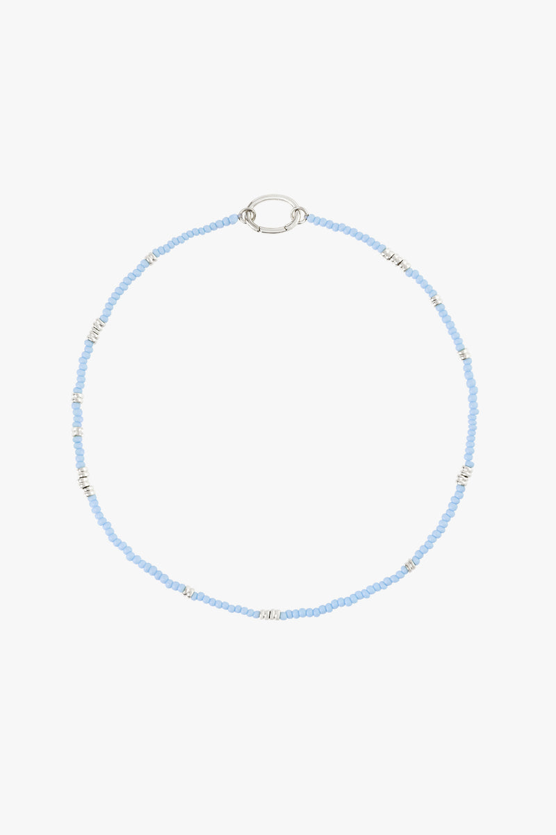 Blue clasp necklace silver