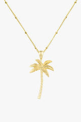 Palm tree necklace gold plated