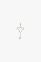 Hammered key pendant silver