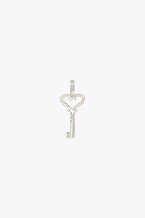 Hammered key pendant silver