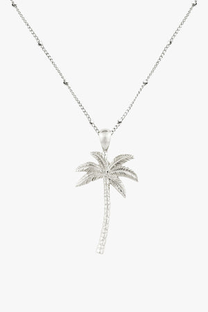 Palm tree necklace silver