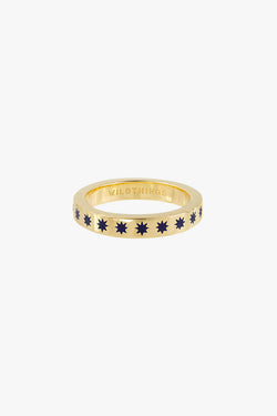 Blue star ring gold plated