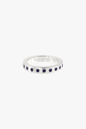 Blue star ring silver