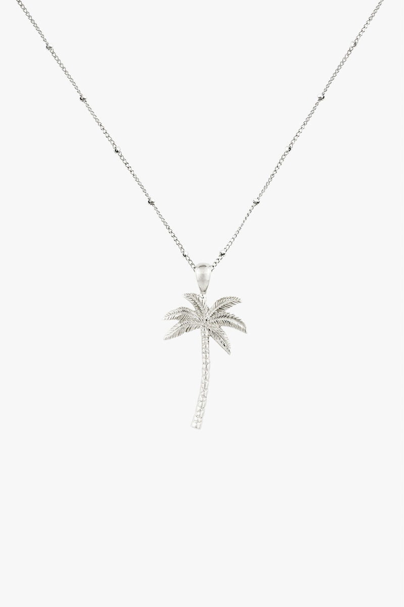 Palm tree necklace silver