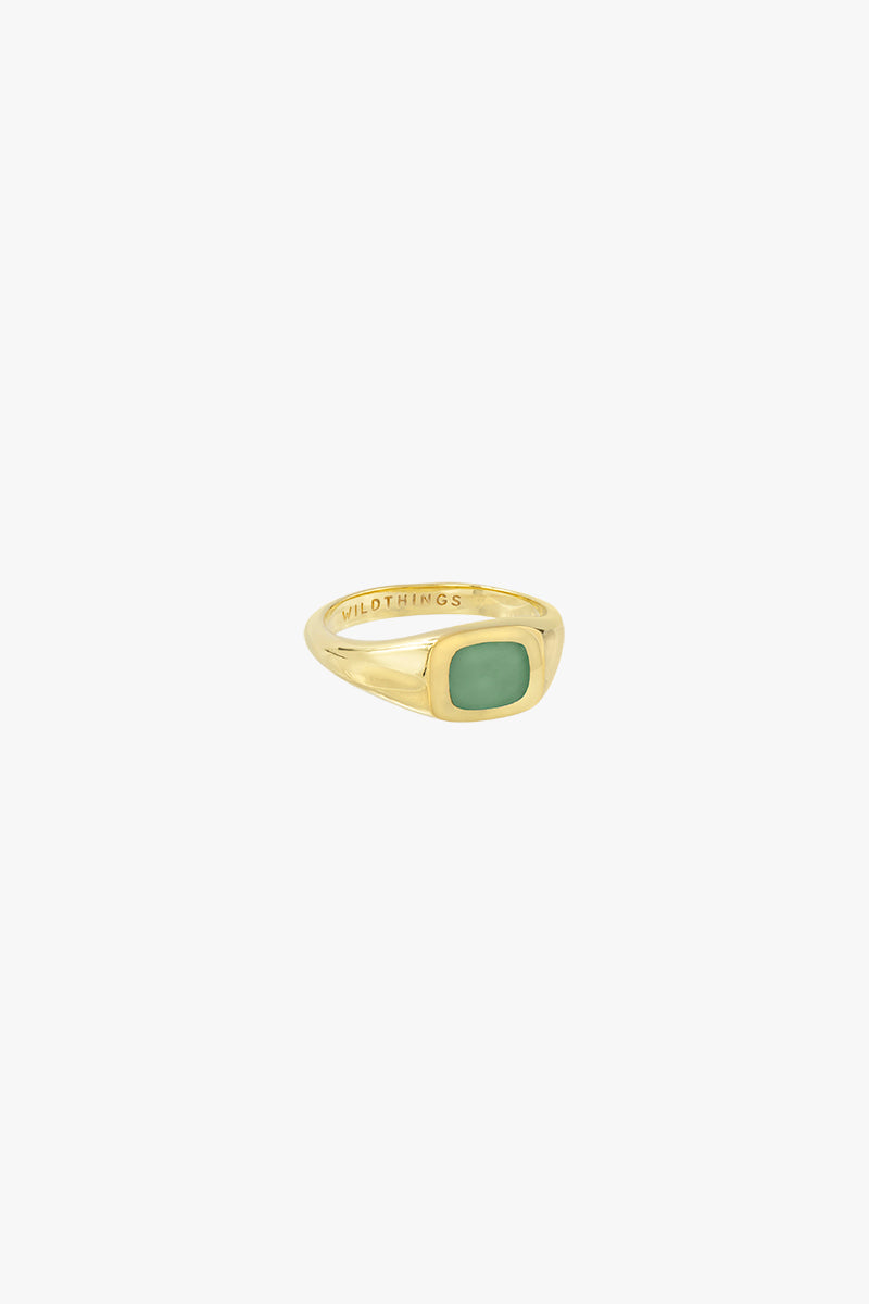Chunky sea signet ring gold plated