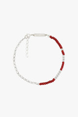 Think twice chain bracelet red silver