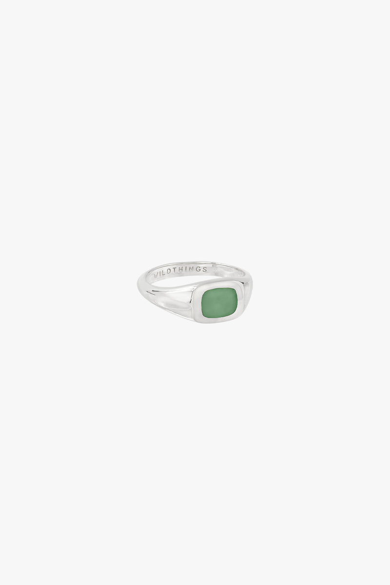 Chunky sea signet ring silver