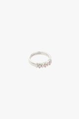 Vintage pink cloud ring silver