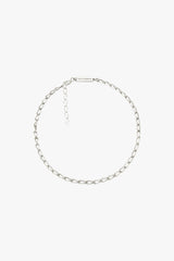 Oval chain anklet silver