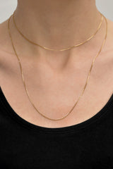 Middle box necklace 14k solid gold (48cm)