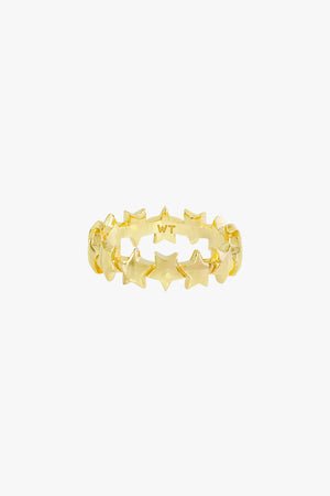 Star pinky band ring gold plated