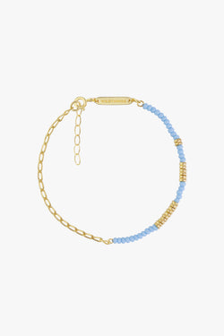 Think twice chain bracelet blue gold plated