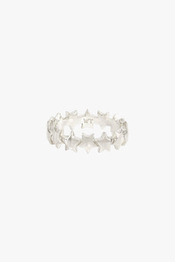 Star pinky band ring silver