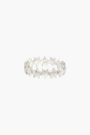 Star pinky band ring silver