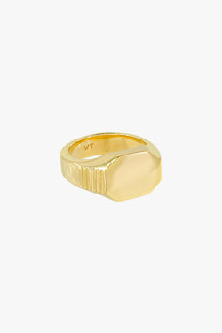 Signet pinky ring gold plated