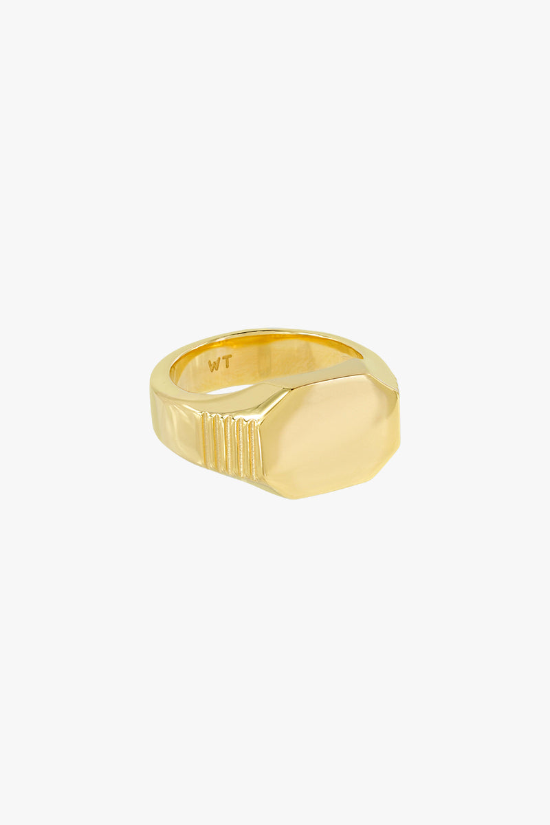 Signet pinky ring gold plated