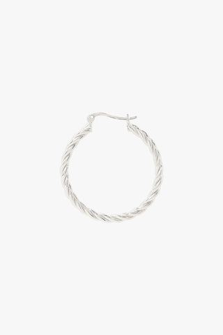 Medium twisted hoop earring silver 30mm