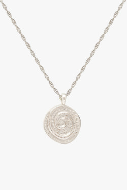 Snake coin necklace silver