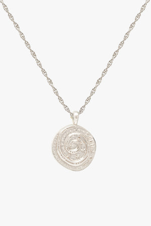 Snake coin necklace silver