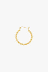 Small twisted hoop earring gold plated 23mm