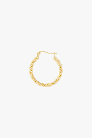 Small twisted hoop earring gold plated 23mm