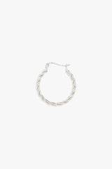 Small twisted hoop earring silver 23mm