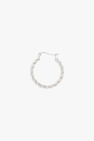 Small twisted hoop earring silver 23mm