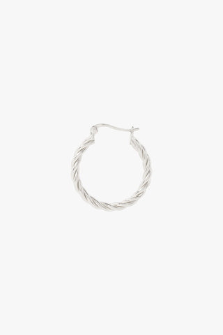 Small twisted hoop earring silver 23mm