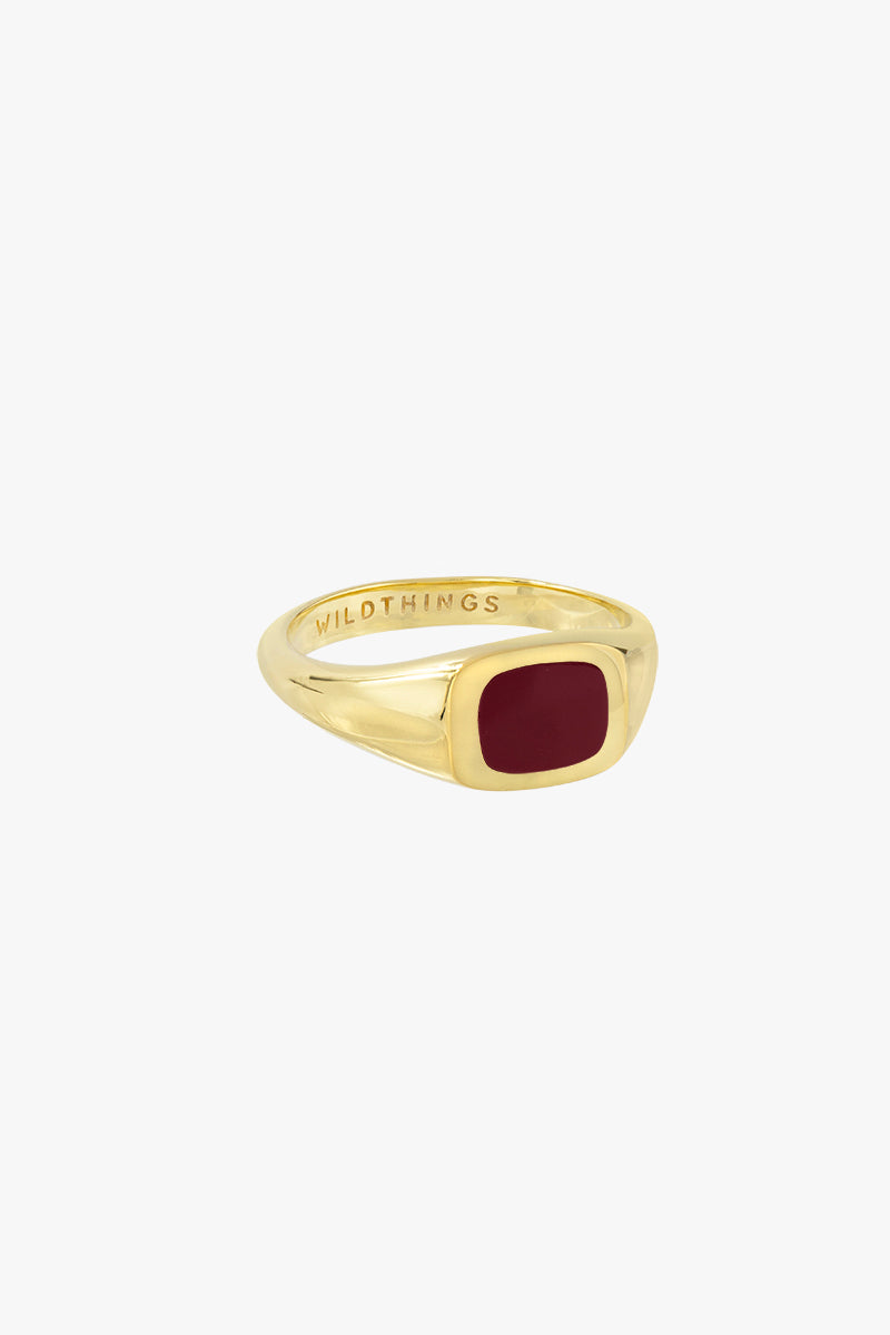 Bordeaux signet ring gold plated