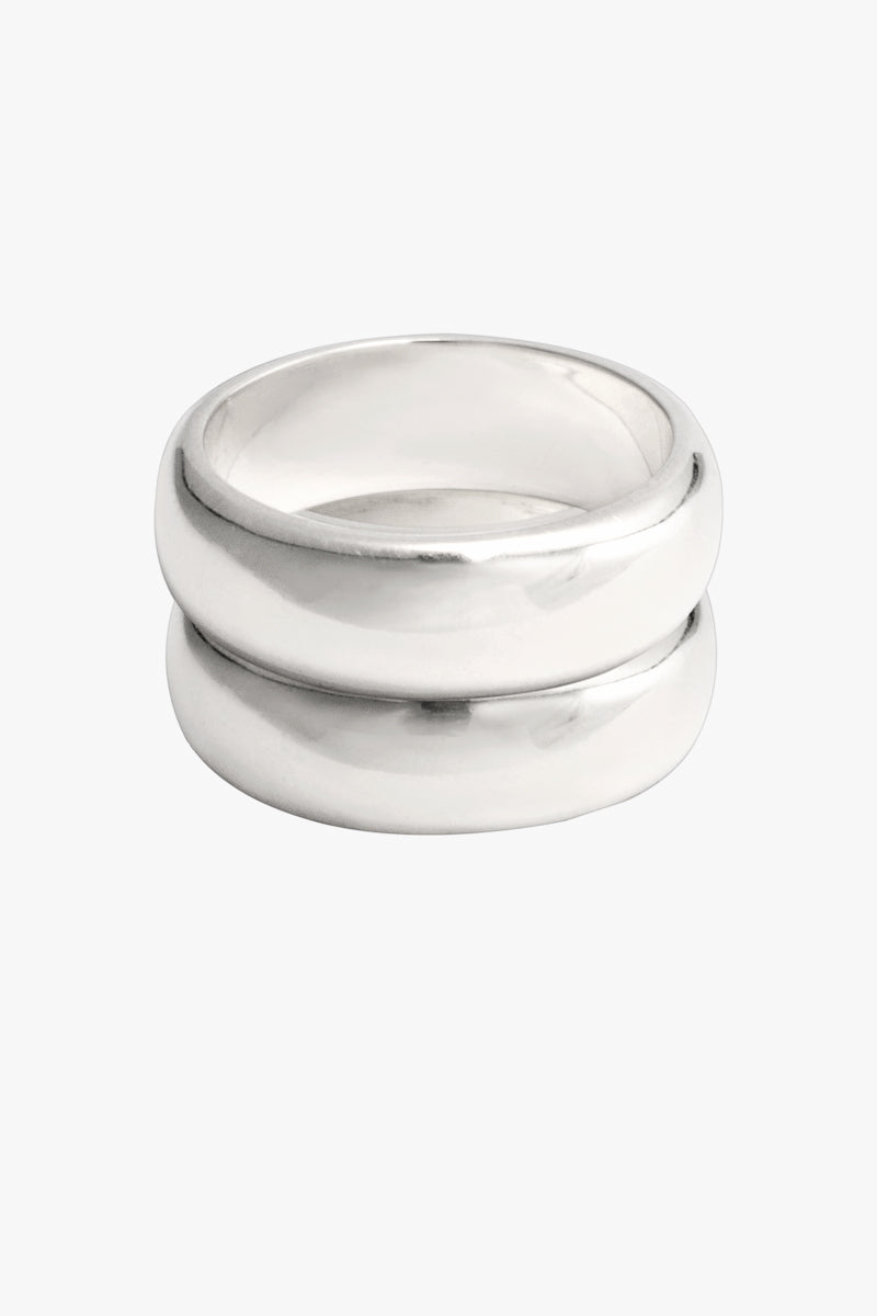Double Trouble ring silver