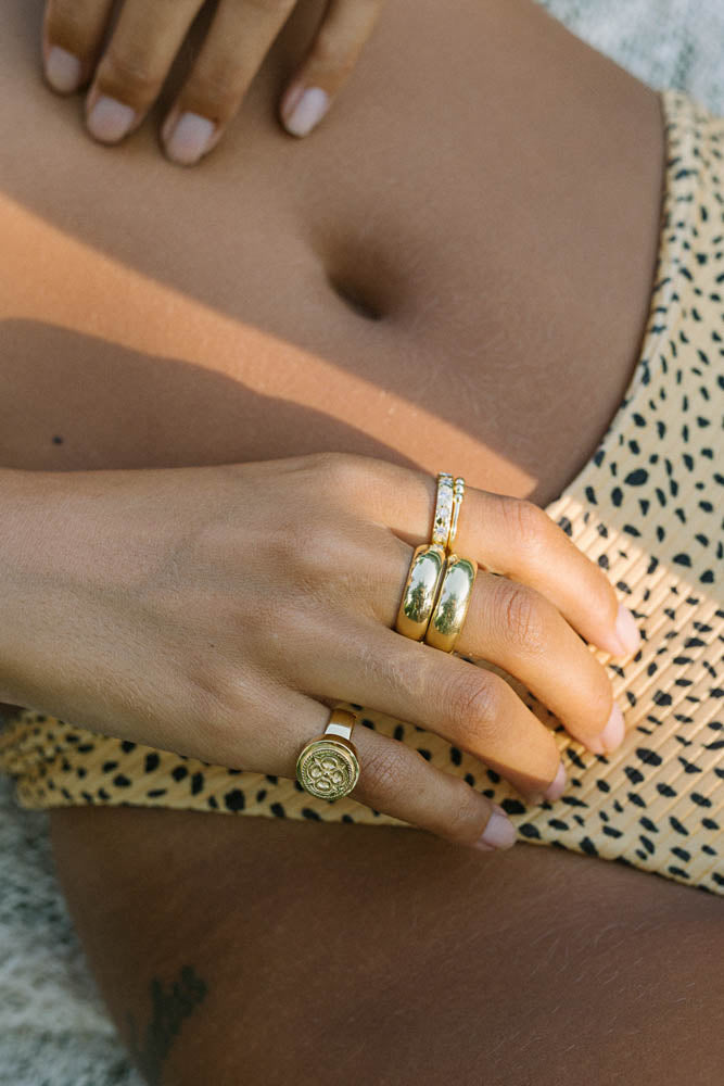 Double Trouble ring gold plated