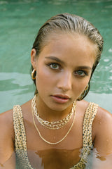 Round gold plated necklace (40cm & 50cm)