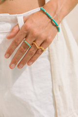Turquoise stone bracelet gold plated
