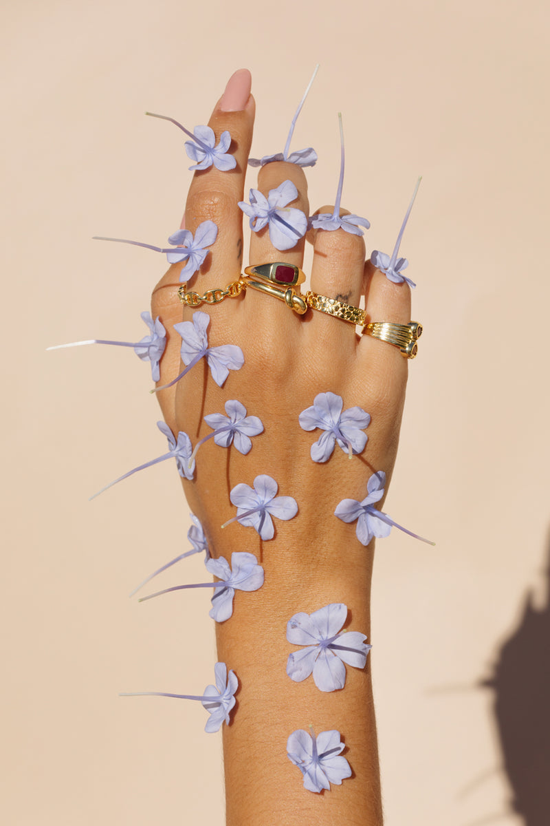 Chunky chain ring gold plated