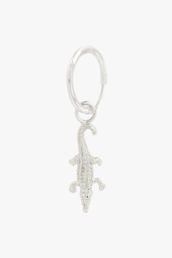 Crocodile earring silver