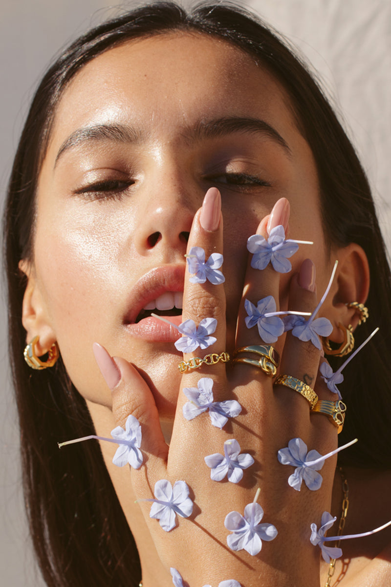 Chunky chain ring gold plated