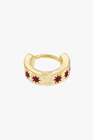 Bordeaux star huggie gold plated