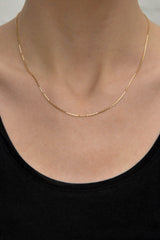 Middle snake necklace 14k solid gold (48cm)