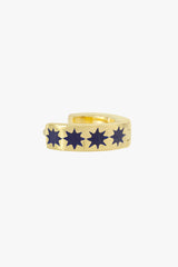 Blue star huggie gold plated