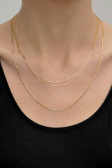 Middle snake necklace 14k solid gold (48cm)