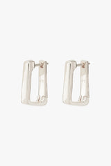 Basic rectangle hoop silver