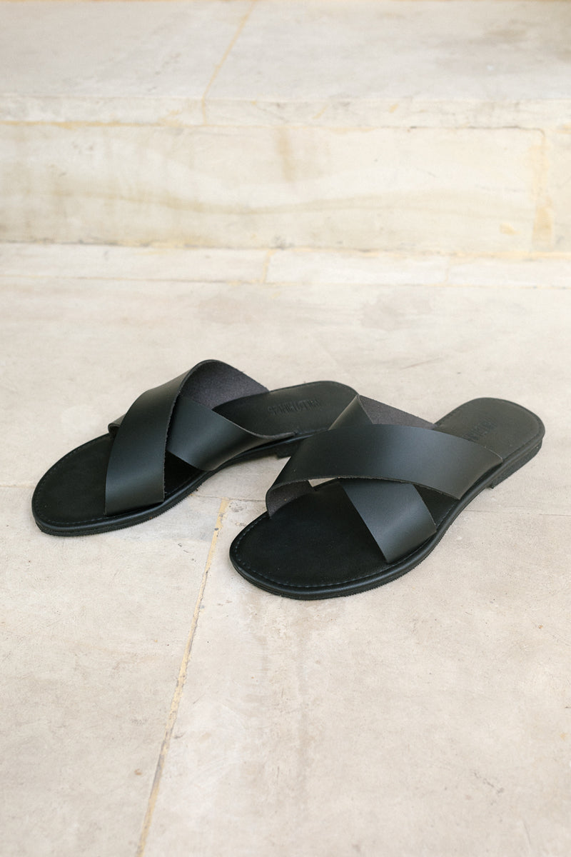 Black slippers crossover