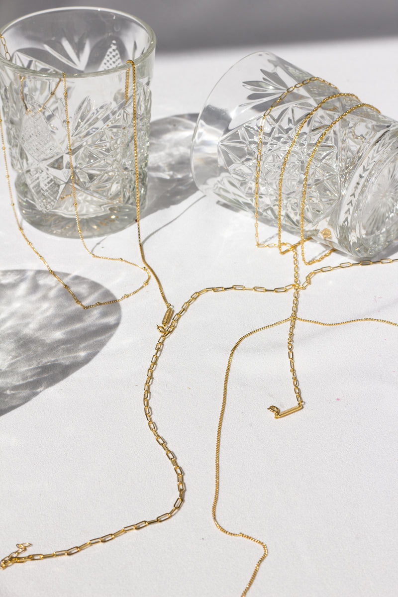 Curb chain necklace gold plated (45cm & 55cm)