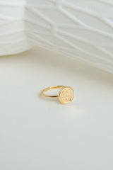 Yin yang coin ring gold plated