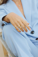 Hammered stacking ring gold plated